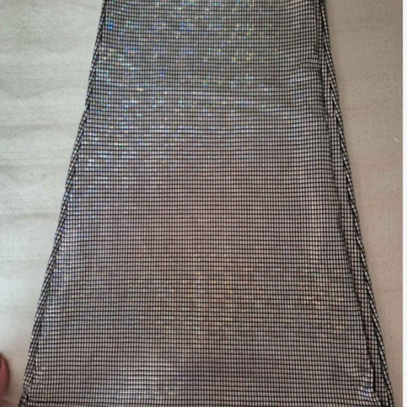 Silver High Waist Flare Leg Metallic Pants - Picture 7 of 7